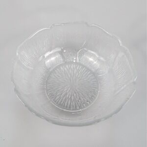 Vtg Arcoroc Fleur Small Fruit Dessert Bowl Flower Glass Petal Textured Berry